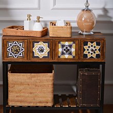 越南藤編收納筐長方形桌面收納籃家用竹編雜物置物籃廚房儲物籃子*爆款 歷史價格詳細信息