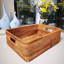 越南手工編織收納筐藤編儲物水果籃長方形面包陳列蔬菜籃子置物籃*爆款 歷史價格詳細信息