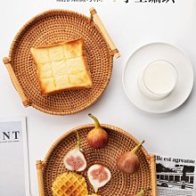 面包籃子仿藤編藤編織水果蔬菜展示藍圓形橢圓形手工籃塑料收納筐*爆款 歷史價格詳細信息