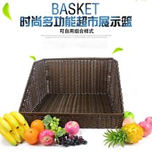 商場超市仿藤編水果蔬菜收納整理展示籃編織陳列籃竹筐置物貨架籃*爆款 歷史價格詳細信息
