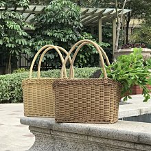 藤編柳編野餐籃收納籃攝影拍照筐手提籃購物籃帶蓋戶外籃子禮品籃*爆款 歷史價格詳細信息