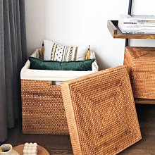 越南藤編收納筐長方形桌面收納籃家用竹編雜物置物籃廚房儲物籃子*爆款 歷史價格詳細信息