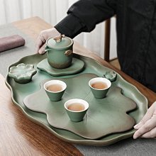 現貨 陶瓷茶盤日式家用全陶瓷圓形簡約干泡功夫茶具茶道迷你小茶臺托盤 歷史價格詳細信息