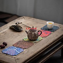 大阪三町屋布藝織錦緞中式石竹花茶墊 六角杯墊 功夫茶具隔熱茶道茶室茶杯托 歷史價格詳細信息