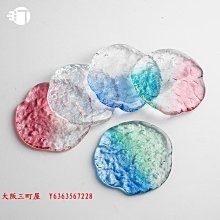 大阪三町屋日式琉璃玻璃茶杯墊花型隔熱墊茶杯托茶道零配磨砂防滑防燙杯墊子 歷史價格詳細信息