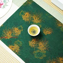大阪三町屋慢藍 手工老料香云紗長款花果大茶席中式復古高檔茶桌墊茶道配件 歷史價格詳細信息
