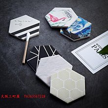 大阪三町屋創意六角杯墊碗墊防燙墊漂亮耐用方形隔熱墊鏤空北歐設計聽雨百貨 歷史價格詳細信息