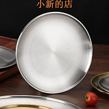 韓式不銹鋼圓盤飯店用帶磁圓盤加厚反邊菜果盤歐式多用盤商用托盤-滿599免運 歷史價格詳細信息