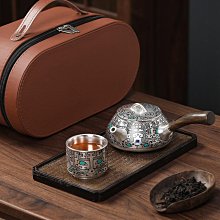 999純銀陶瓷鎏銀茶具套裝 茶壺公道杯家用辦公功夫茶具套裝禮盒裝 歷史價格詳細信息