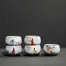汝窯主人杯茶杯陶瓷功夫茶盞4個禮盒套裝一人一色品茗杯單杯高端-佳藝居 歷史價格詳細信息
