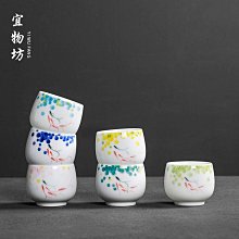 陶瓷功夫 茶杯      主人杯 手繪粉彩花蝶紋聞香杯 景德鎮  茶具蝶香 品茗杯 歷史價格詳細信息