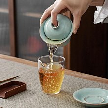 汝窯蓋碗茶杯開片可養冰裂釉陶瓷三才碗功夫茶具泡茶器單個150ml-佳藝居 歷史價格詳細信息