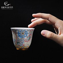 琺瑯彩銀杯子999純銀陶瓷水杯茶水分離過濾辦公室茶杯帶蓋禮盒裝 歷史價格詳細信息