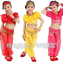 《時尚寶盒》#CH037_兒童肚皮舞荷葉領光澤布錢幣短上衣+燈籠束口褲套組_三色_表演/舞衣/尾牙 價格比較,價格查詢,歷史價格詳細信息