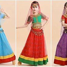 印度舞蹈表演出服裝裙 肚皮舞裙子雪紡練習裙子吊幣裙大裙擺 歷史價格詳細信息