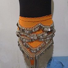 【肚皮舞】只用一次  橘色 雪紡肚皮舞腰裙 金幣腰鏈 肚皮舞腰巾異國風肚皮舞三角腰巾、印度舞、肚皮舞紗巾 歷史價格詳細信息