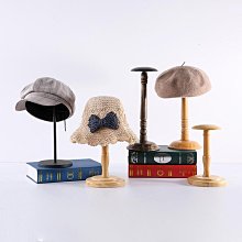 帽子展示架實木帽托木質頭模帽架子服裝店櫥窗展示帽子架展示道具-新店特惠 歷史價格詳細信息