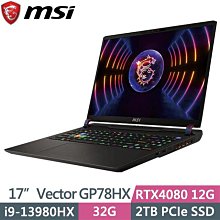 MSI Vector GP78HX 13VH-451TW(i9-13980HX/32G/2TB SSD/RTX4080 12G/17吋QHD+/Win11P)電競 歷史價格詳細信息