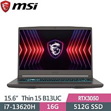 MSI微星 Thin 15 B13UC-1418TW電競筆電(i7-13620H/16G/512G/RTX3050/15 歷史價格詳細信息