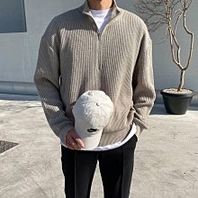 半拉鍊毛衣男 M-3XL 韓版潮流拉鍊毛衣 寬鬆休閒線衣  男士翻領韓版潮流休閒長袖素色針織衫上衣外套-潮男服飾 歷史價格詳細信息