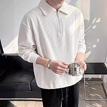 秋冬季polo領毛衣男 M3XL 寬鬆潮流港百搭長袖 素色翻領針織衫上衣外套 歷史價格詳細信息