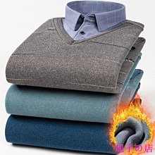 男士加絨襯衣男保暖襯衫爸爸裝  襯衫男 長袖襯衫 男生襯衫長袖上衣男翻領上衣 大尺碼襯衫 歷史價格詳細信息