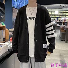 包子の店針織毛衣男秋季恐龍卡通圖案日系原宿風撞色情侶寬松圓領線衫外穿 kim 歷史價格詳細信息