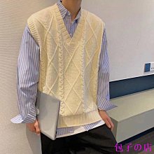 包子の店復古背心針織男馬甲 M-2XL 外穿潮牌ins個性t潮流無袖坎肩寬松毛衣坎袖秋 SP 歷史價格詳細信息