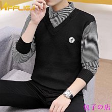 冬季男士保暖襯衫假兩件針織衫加絨加厚襯衣領長袖防寒男裝上衣長袖襯衫牛仔 長袖t shirt 排汗 t恤 男生衣著 素色襯 歷史價格詳細信息