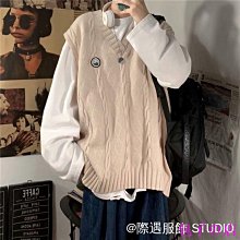 包子の店【V領毛衣】 港風秋季男士無袖毛衣背心寬鬆素色打底衫v領針織衫韓版馬甲潮流男士上衣打底衫毛衣 歷史價格詳細信息