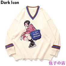 包子の店2022春秋潮字母提花條紋撞色男V領情侶長袖 潮流休閒保暖針織小外套 歷史價格詳細信息