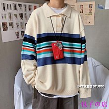 秋冬季polo領毛衣男 M3XL 寬鬆潮流港百搭長袖 素色翻領針織衫上衣外套 歷史價格詳細信息