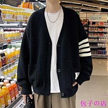 包子の店針織毛衣男秋季恐龍卡通圖案日系原宿風撞色情侶寬松圓領線衫外穿 kim 歷史價格詳細信息