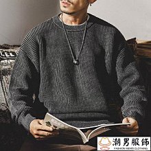 冬季加厚圓領毛衣男 M3XL 潮流時尚小眾套頭針織衫 寬鬆帥氣慵懶上衣 歷史價格詳細信息
