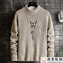 中老年毛衣針織衫毛衣男毛線衣大尺碼 冬季雪尼爾男士毛衣刷毛加厚刺繡針織衫男素色圓領保暖大學T-潮男服飾 歷史價格詳細信息