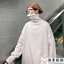 高領毛衣男針織衫 網紅ins秋冬季加厚款針織衫 韓版潮流慵懶寬鬆打底衫 恐龍刺繡毛衣外套 歷史價格詳細信息