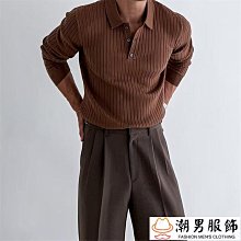 秋冬季polo領毛衣男 M3XL 寬鬆潮流港百搭長袖 素色翻領針織衫上衣外套 歷史價格詳細信息