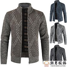 大碼男生針織外套開衫 冬季連帽加絨毛衣 韓版拉鍊針織開衫-潮男服飾 歷史價格詳細信息