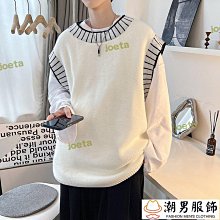 毛衣馬甲 M2XL 韓版新款V領拼色波紋無袖馬甲毛衣 學生寬松百搭秋冬針織打底衫 歷史價格詳細信息