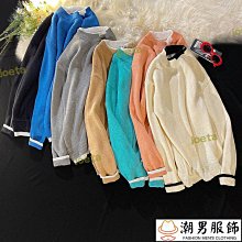 假兩件毛衣男 4色M3XL 秋冬寬鬆上衣 潮流圓領華夫格針織衫 韓版慵懶簡約針織外套 歷史價格詳細信息
