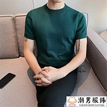 夏季綠色短袖t恤男 M-3XL 潮流設計感小眾冰絲短袖體恤 潮牌痞帥夏裝上衣 歷史價格詳細信息