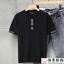 短袖T恤 短袖上衣 男生上衣 休閒T恤 冰絲夏季學生日系刺繡寬鬆五分袖短袖T恤男潮流春季打底衫短袖男-正正男裝 歷史價格詳細信息