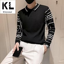 男士約翻領長袖針織衫男 2024秋季商務休閒百搭素色毛衣男M3XL 歷史價格詳細信息