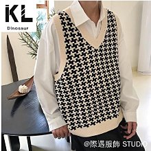 拼色V領針織小外套男 2色M2XL 潮流寬鬆毛衣 慵懶編織線衣 歷史價格詳細信息