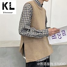 毛衣背心男女純色百搭日系寬松無袖坎肩套頭衫圓領保暖針織馬甲潮-zero潮流屋 歷史價格詳細信息