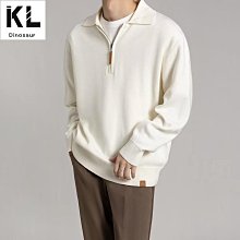 秋冬季polo領毛衣男 M3XL 寬鬆潮流港百搭長袖 素色翻領針織衫上衣外套 歷史價格詳細信息