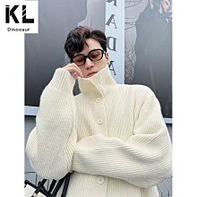 秋冬素色高領單排鈕扣針織小外套男 韓系潮流高級感軟糯毛衣 痞帥鹿毛絨外套 M3XL 歷史價格詳細信息