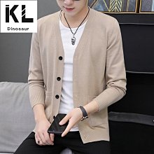 素色針織衫 毛衣開衫 韓版毛衣 V領開衫 慵懶風男士毛衣 開衫 帥氣韓版純色V領針織外套 外套男秋季潮流百搭天天精 歷史價格詳細信息