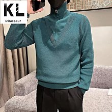 假兩件毛衣男 4色M3XL 秋冬寬鬆上衣 潮流圓領華夫格針織衫 韓版慵懶簡約針織外套 歷史價格詳細信息