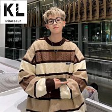 美式復古毛衣男M3XL 秋冬寬鬆百搭圓領麻花撞色毛衣男女 慵懶日系軟糯撞色針織衫 歷史價格詳細信息